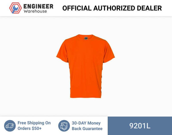 ML Kishigo Non-ANSI T-Shirts Premium Black Series High Vis T-Shirt - Large - Orange - 9201L