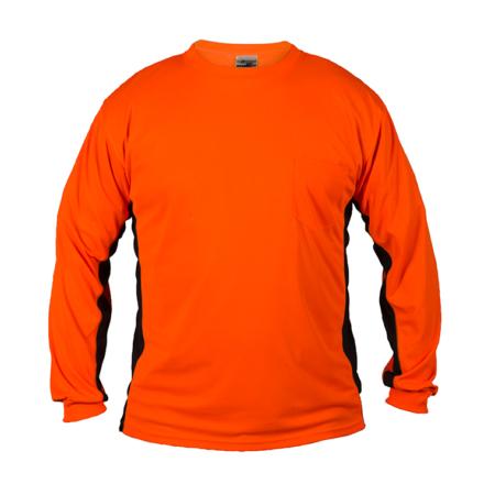 ML Kishigo Non-ANSI T-Shirts Premium Black Series Long Sleeve T-Shirt - 3XLarge - Orange - 92033