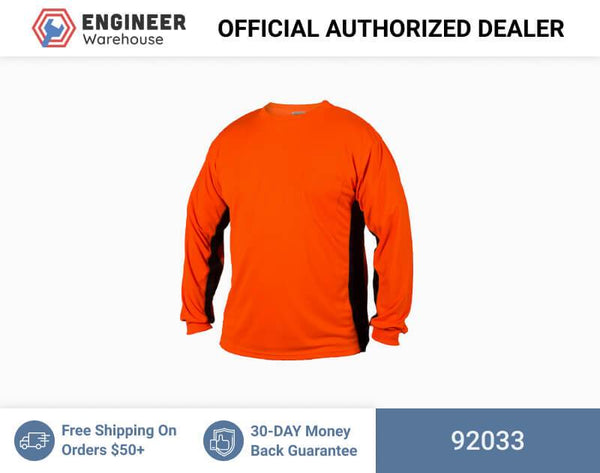 ML Kishigo Non-ANSI T-Shirts Premium Black Series Long Sleeve T-Shirt - 3XLarge - Orange - 92033