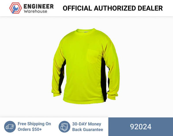 ML Kishigo Non-ANSI T-Shirts Premium Black Series Long Sleeve T-Shirt - 4XLarge - Lime - 92024