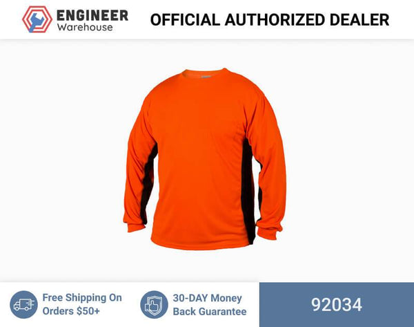 ML Kishigo Non-ANSI T-Shirts Premium Black Series Long Sleeve T-Shirt - 4XLarge - Orange - 92034
