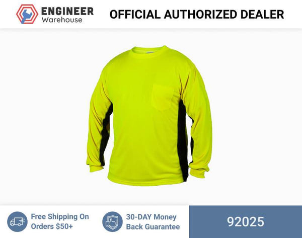 ML Kishigo Non-ANSI T-Shirts Premium Black Series Long Sleeve T-Shirt - 5XLarge - Lime - 92025