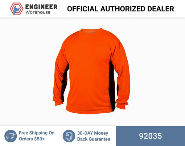 ML Kishigo Non-ANSI T-Shirts Premium Black Series Long Sleeve T-Shirt - 5XLarge - Orange - 92035