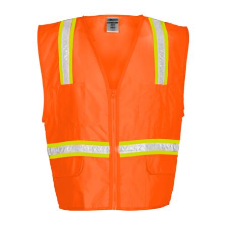 ML Kishigo Non-ANSI Economy Multi-Pocket Surveyors Vest Large (Orange) - 1091L
