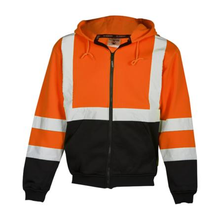 ML Kishigo Outerwear Hoodie Sweatshirt with Zipper - 2XLarge - Orange - JS1032