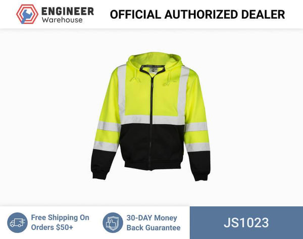 ML Kishigo Outerwear Hoodie Sweatshirt with Zipper - 3XLarge - Lime - JS1023