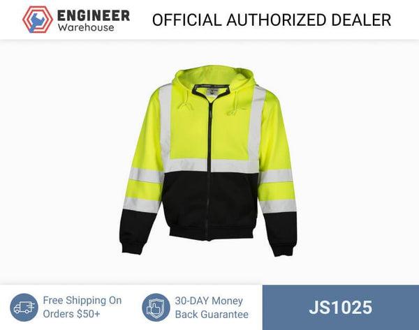 ML Kishigo Outerwear Hoodie Sweatshirt with Zipper - 5XLarge - Lime - JS1025