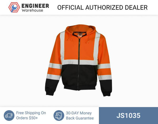 ML Kishigo Outerwear Hoodie Sweatshirt with Zipper - 5XLarge - Orange - JS1035