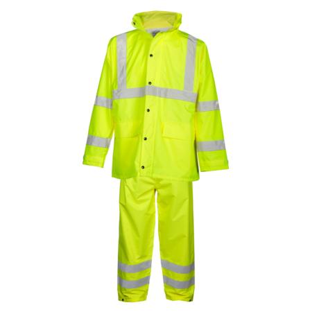ML Kishigo Rainwear Rainwear Set - Economy - Large-XLarge - Lime Jacket/Pant - RW110L