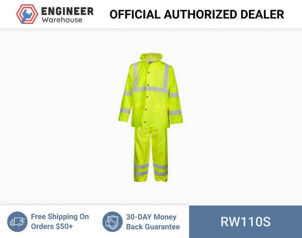 ML Kishigo Rainwear Rainwear Set - Economy - Small-Medium - Lime Jacket/Pant - RW110S
