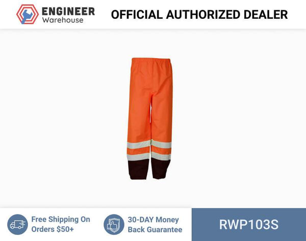 ML Kishigo Rainwear Storm Cover Rainwear - Small-Medium - Orange Pants - RWP103S