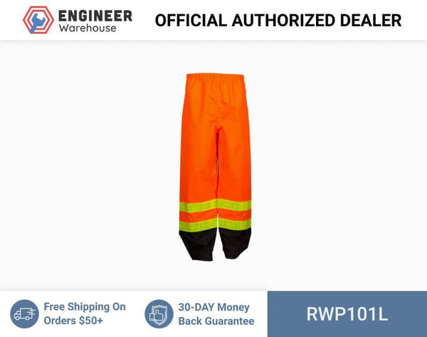 ML Kishigo Rainwear Storm Stopper Pro Rainwear - Large-XLarge - Orange Pants - RWP101L