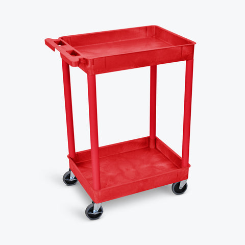 Luxor 24" x 18" 2-Shelf Tub Cart (Red) - RDSTC11RD