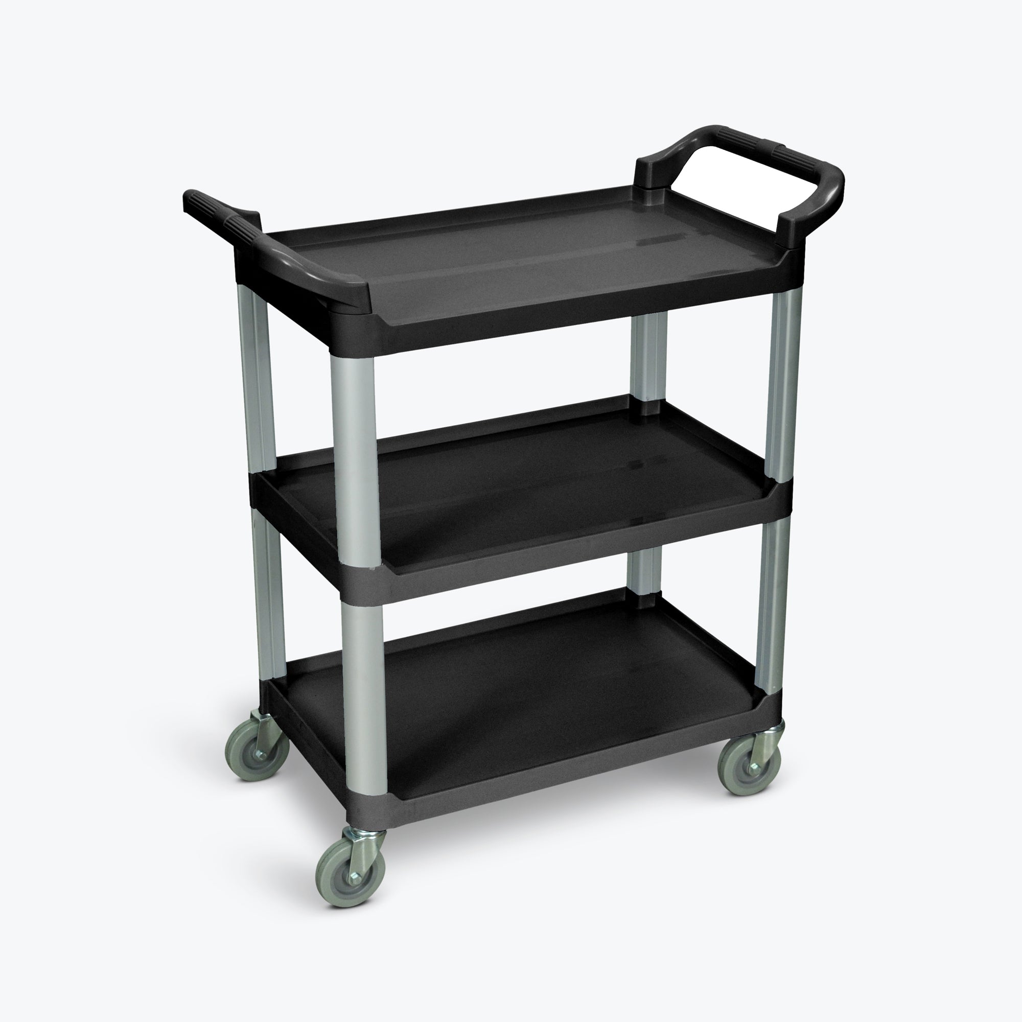 Luxor 3-Shelf Serving Cart 33.5"W x 16.75"D x 36.75"H (Black) - SC12-B