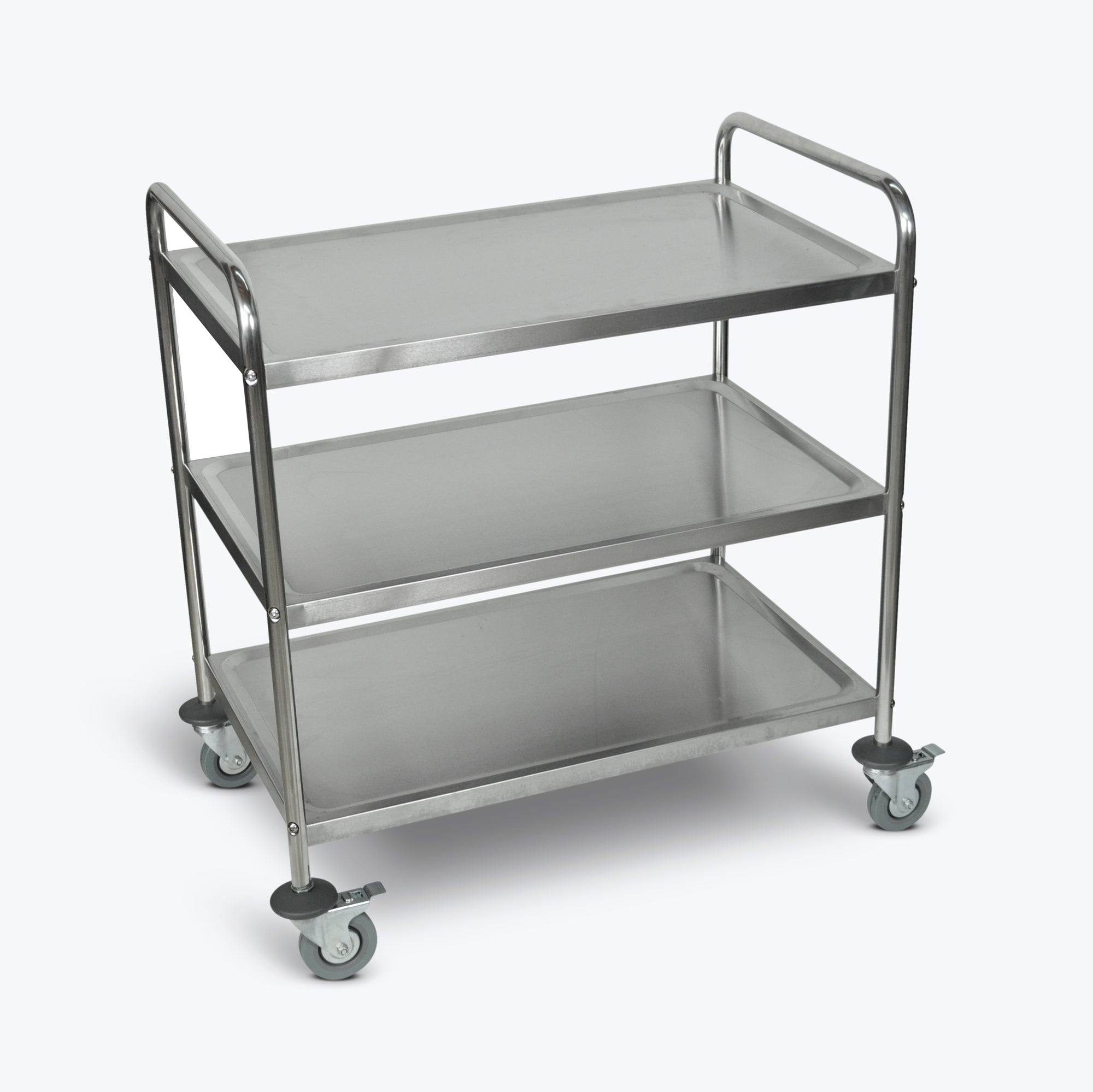 Luxor Stainless Steel 3-Shelf Utility Cart 33 1/2"W x 21"D x 37"H (Silver) - ST-3