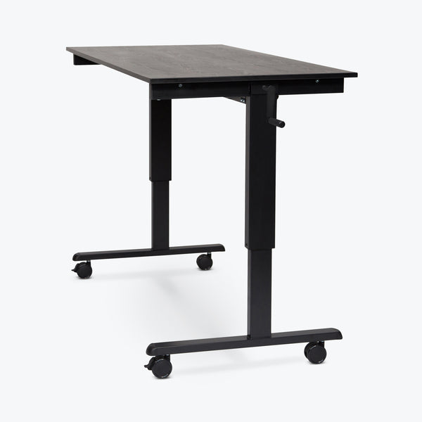 Luxor 60" Crank Adjustable Stand-Up Desk (Black Oak Desk, Black Frame) - STANDCF60-BK/BO