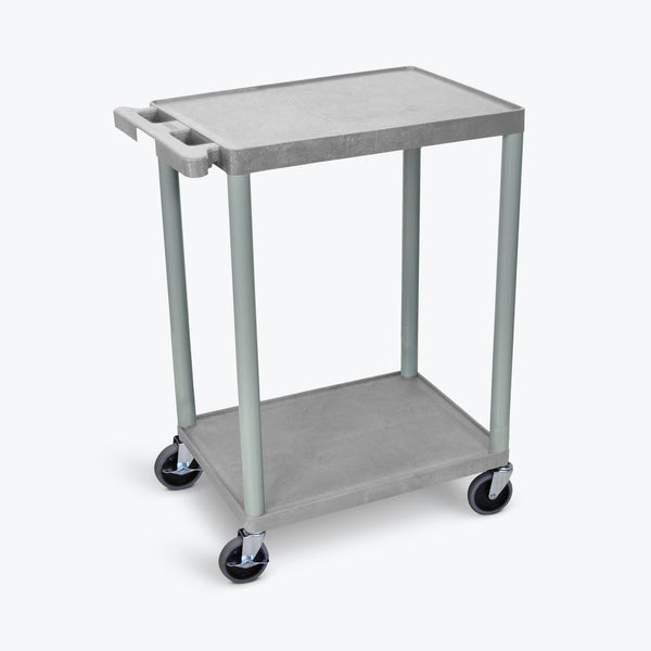 Luxor 24" x 18" 2-Flat Shelf Cart (Gray) - STC22-G