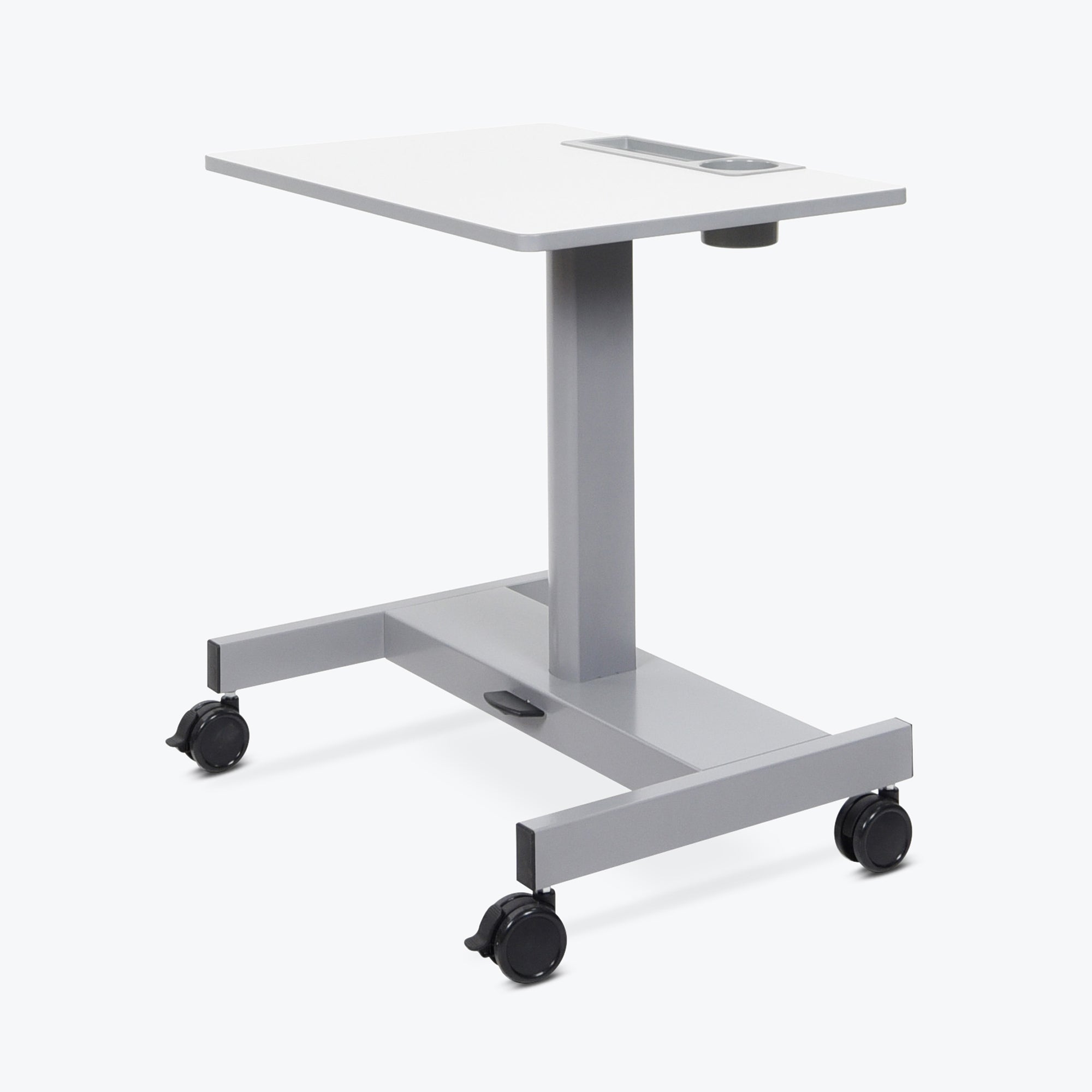 Luxor Adjustable Pneumatic Sit/Stand Desk (Gray) - STUDENT-P