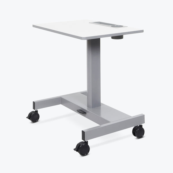 Luxor Adjustable Pneumatic Sit/Stand Desk (Gray) - STUDENT-P