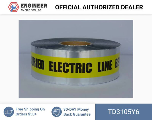 Trinity Tape Detectable Tape - Caution Buried Electric Line Below (yellow) - Yellow - 5 Mil - 3" x 1000' - D3105Y6