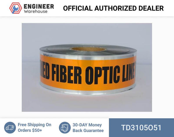 Trinity Tape Detectable Tape - Caution Buried Fiber Optic Line Below - Orange - 5 Mil - 3" x 1000' - D3105O51