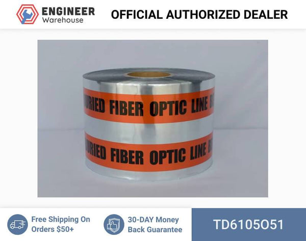 Trinity Tape Detectable Tape - Caution Buried Fiber Optic Line Below - Orange - 5 Mil - 6" x 1000' - D6105O51