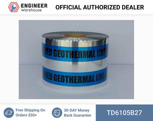 Trinity Tape Detectable Tape - Caution Buried Geothermal Line Below - Blue - 5 Mil - 6" X 1000' - D6105B27