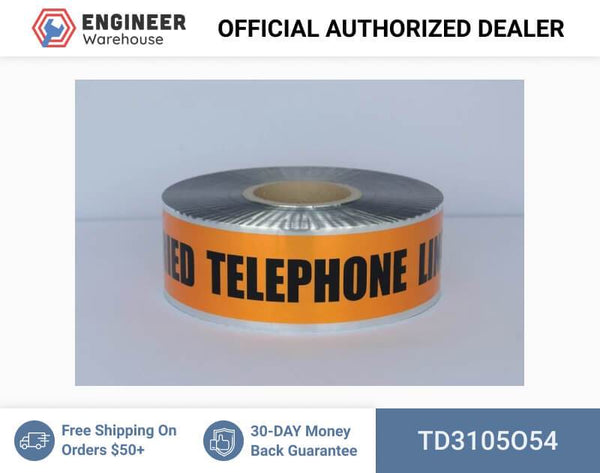 Trinity Tape Detectable Tape - Caution Buried Telephone Line Below - Orange - 5 Mil - 3" x 1000' - D3105O54