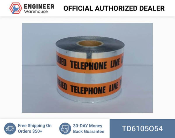 Trinity Tape Detectable Tape - Caution Buried Telephone Line Below - Orange - 5 Mil - 6" x 1000' - D6105O54