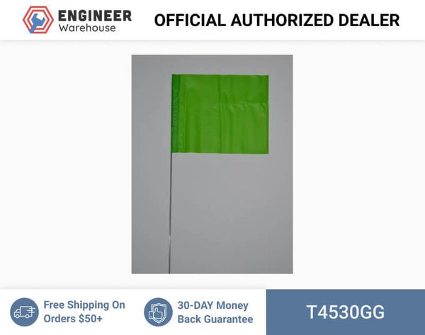Trinity Tape Marking Flags - Green Glo - 4" x 5" - 30" wire - 4530GG