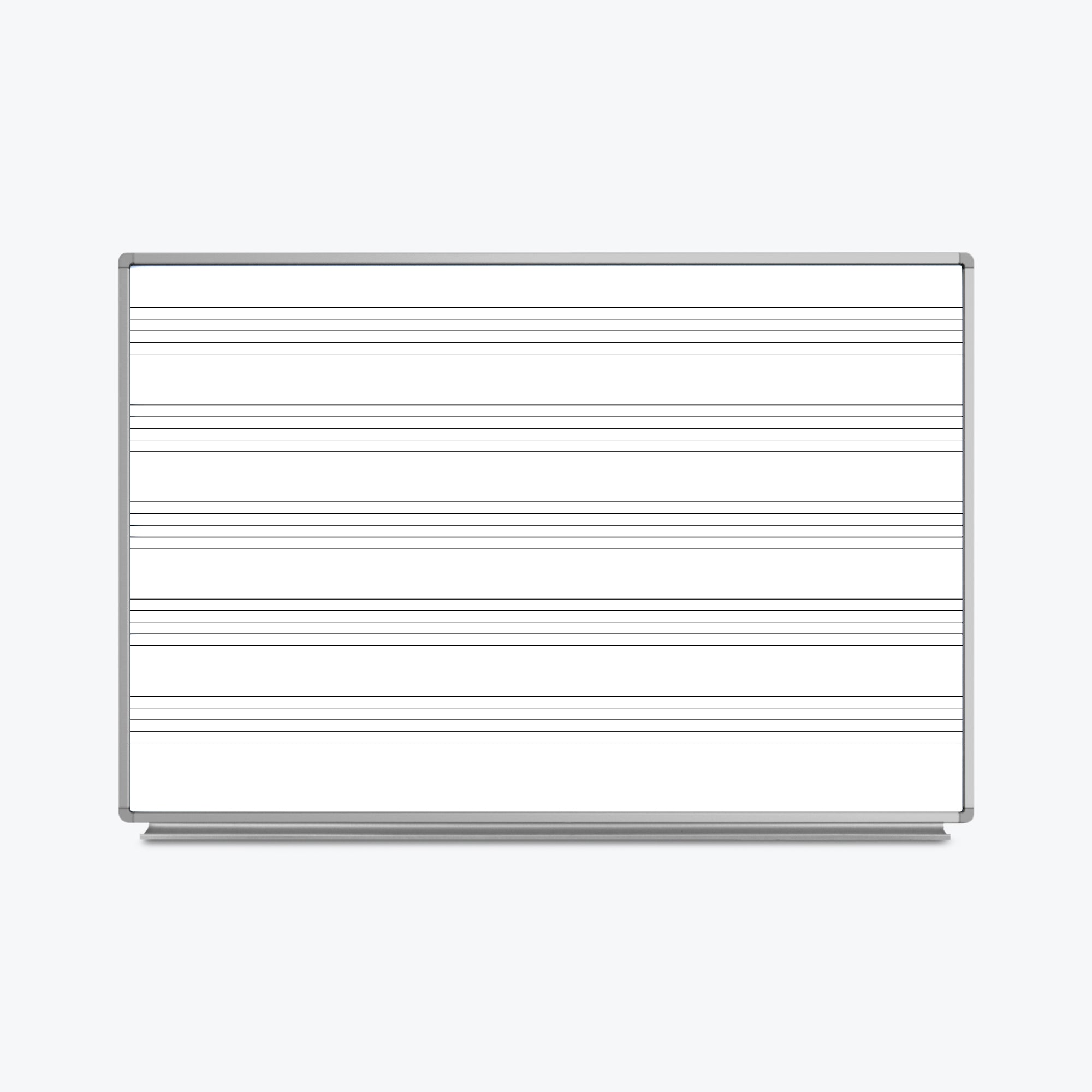Luxor Wall-Mountable Music Whiteboard 72" x 48" (White/Silver) - WB7248M