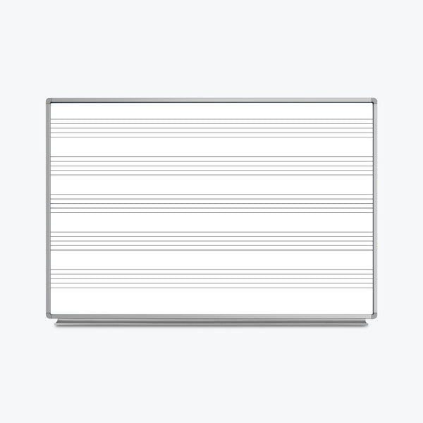 Luxor Wall-Mountable Music Whiteboard 72" x 48" (White/Silver) - WB7248M