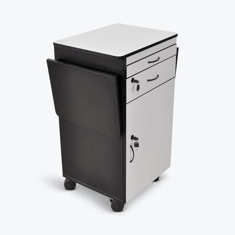 Luxor Mobile Multimedia Workstation with Locking Cabinet (Black/Gray) - WPSDD3