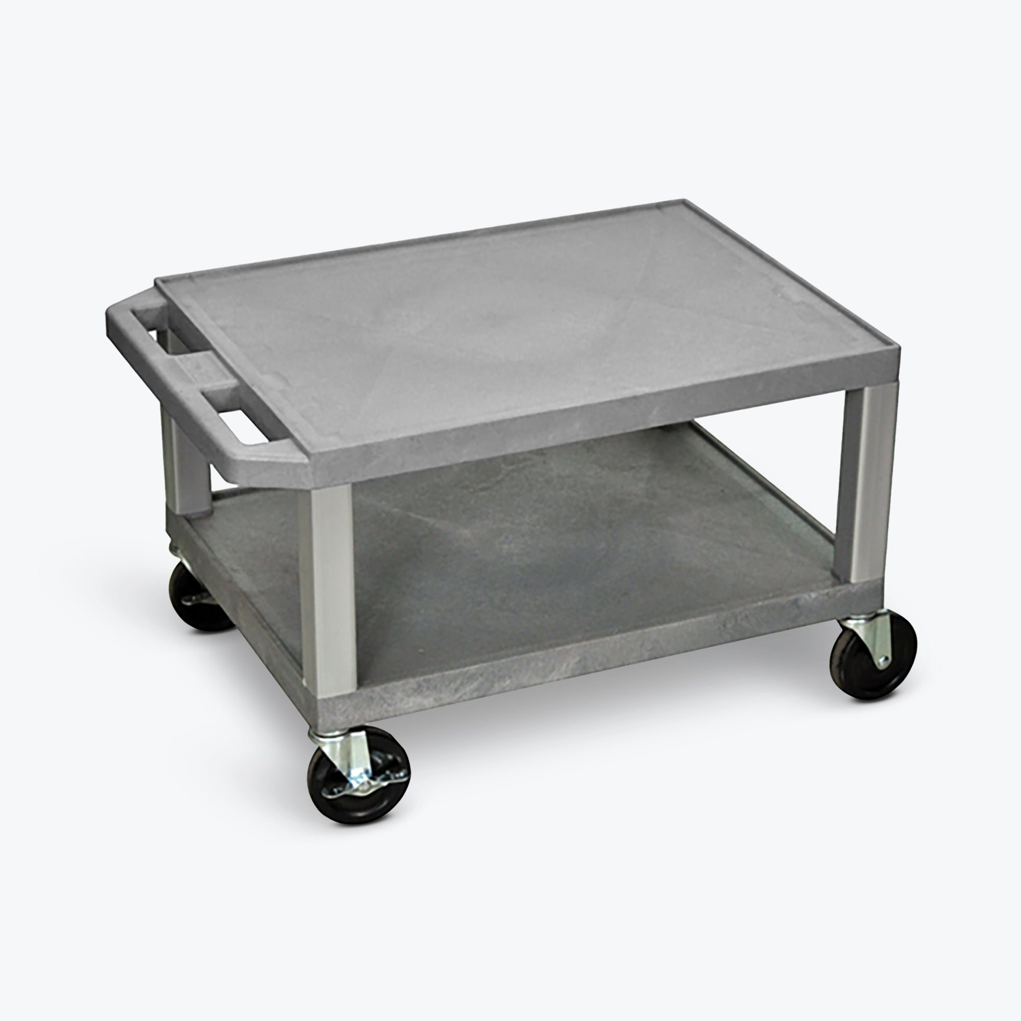 Luxor 16" 2-Shelf Tuffy AV Cart with Electric Assembly, Nickel Legs (Gray Shelves) - WT16GYE-N